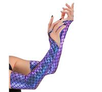 W WIDMANN MILANO Party Fashion - Guanti da donna sirena, motivo a squame, mondo sottomarino