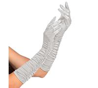 W WIDMANN MILANO Party Fashion - Guanti in raso arricciati, 1 paio, lunghezza 44 cm, accessorio anni '20
