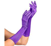 Widmann - Guanti in raso con contenuto di elastan, 1 paio, lunghezza 40 cm, accessorio, anni 20, carnevale