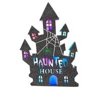 W WIDMANN MILANO Party Fashion Haunted House Wall Decoration with 14 BLIINKING LED LUCI Multicolor 35 x 24 cm (2 batterie AA Non Incluse)