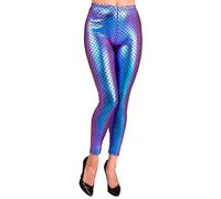 W WIDMANN MILANO Party Fashion - Leggings donna sirena, motivo a squame, mondo sottomarino