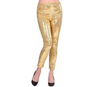 W WIDMANN MILANO Party Fashion - Leggings con paillettes, lucidi, Disco Fever, per costumi di carnevale