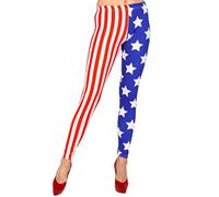 WIDMANN Milano Party Fashion - Leggings da Donna USA, Bandiera Americana, Sport, Costume