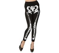WIDMANN 01535 - Leggings Scheletro Adulto Donna, Dia De Los Muertos, Gotico, Horror, Halloween, Carnevale, 75 den, Taglia S/M, Colore Bianco