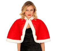 W WIDMANN MILANO Party Fashion - Costume da Miss Babbo Natale, mantello, mantello a tracolla, lancio, Babbo Natale, elfo, Natale, carnevale, festa a tema