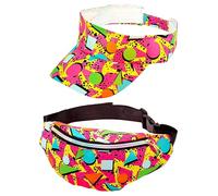 W WIDMANN MILANO Party Fashion - marsupio e berretto, completo moda funky anni '80, marsupio, capy, accessori carnevale