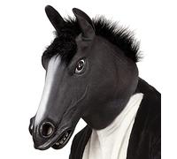 W WIDMANN MILANO Party Fashion - Maschera a testa intera cavallo con peli di peluche, maschera animale, per carnevale, festa a tema