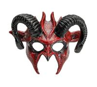 W WIDMANN MILANO Party Fashion 08482 - Maschera diavolo con corna nere, demone, inferno, spaventoso costume di Halloween