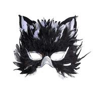 W WIDMANN MILANO Party Fashion 6585C - Maschera di piume gatto, maschera animale, ballo in maschera, carnevale, festa a tema