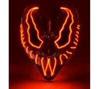W WIDMANN MILANO Party Fashion - Maschera LED mostro, faccia luminosa, smorfia spaventosa, demone, Halloween