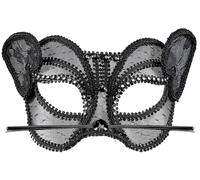 W WIDMANN MILANO Party Fashion, maschera in pizzo nero, design elegante, comfort ottimale con elastico regolabile, versatile per tutte le occasioni, produzione italiana di qualità