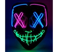 W WIDMANN MILANO Party Fashion - Maschera LED spaventosa, viso luminoso, psicopatico, demone, Halloween