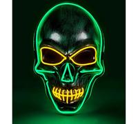 W WIDMANN MILANO Party Fashion - Maschera LED teschio, volto illuminato, teschio, scheletro, demone, Halloween