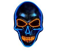 W WIDMANN MILANO Party Fashion - Maschera LED teschio, viso luminoso, teschio, scheletro, demone, Halloween