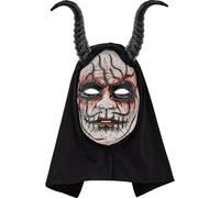 W WIDMANN MILANO Party Fashion - Maschera spaventosa con cappuccio, per adulti, demone, accessorio per costume Halloween