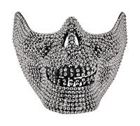 W WIDMANN MILANO Party Fashion - Maschera teschio con strass per adulti, semimaschera, scheletro, accessorio Halloween