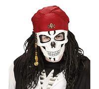 W WIDMANN MILANO Party Fashion, Mezza maschera teschio pirata, design realistico, comfort ottimale, versatile, facile da regolare, accessorio indispensabile per le tue feste a tema