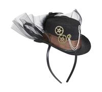 WIDMANN MILANO PARTY FASHION 09645 - Cappello a cilindro steampunk, mini cappello su fascia per capelli, furto vittoriano, copricapo, accessorio, accessorio per costume, festa a tema, carnevale