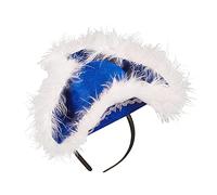 W WIDMANN MILANO Party Fashion Mini Tricorno Blu con Finitura in Marabou in Feltro da Donna