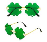 W WIDMANN MILANO Party Fashion - Occhiali a forma di trifoglio, per donna e uomo, occhiali da festa, accessorio per il giorno di San Patrizio, carnevale