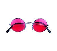 WIDMANN 67322 - Occhiali Caratteriali Adulto Unisex, Anni '60, Anni '70, Hippie, Rock, Musicisti, Vampiri, Carnevale, Halloween, Lenti di Colore Rosso