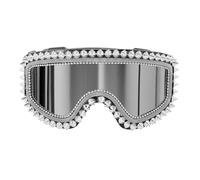 W WIDMANN MILANO Party Fashion - Occhiali da sci a specchio con borchie e strass, accessorio di carnevale, occhiali divertenti per feste après-ski, festival