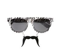 W WIDMANN MILANO Party Fashion, Occhiali da macho, Audace design Zebrato, Baffi comici incorporati, Comfort leggero, Versatile per tutte le occasioni, Regalo perfetto per farsi ridere