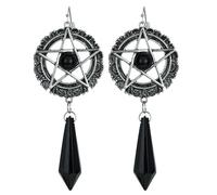 W WIDMANN MILANO Party Fashion - Orecchini di Satana con pentagramma e cristallo, accessorio per Halloween e Carnevale
