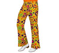 W WIDMANN MILANO Party Fashion - Pantaloni da uomo anni '70, pantaloni svasati, flower power, disco style, costumi in maschera