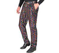 W WIDMANN MILANO Party Fashion - Party Fashion pantaloni in paillettes da uomo, Disco Fever, pantaloni da uomo