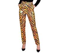 W WIDMANN MILANO Party Fashion - Pantaloni moda party in paillettes da donna, Disco Fever, pantaloni da donna, stampa animalier