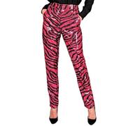 W WIDMANN MILANO Party Fashion - Pantaloni moda party in paillettes da donna, Disco Fever, pantaloni da donna, stampa animalier