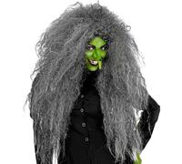 WIDMANN MILANO PARTY FASHION 02016 gigante capelli parrucca grigio sintetico capelli vecchia strega tema festa carnevale, Multicolore, Taglia Unica