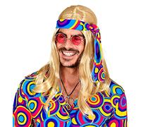 WIDMANN MILANO PARTY FASHION - Parrucca anni '70 Disco Fever con fascia, capelli sintetici, flower power, hippie