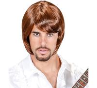 W WIDMANN MILANO Party Fashion B0589 - Parrucca 70s Pop Star Björn, marrone, cantante, carnevale, festa a tema