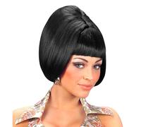 W WIDMANN MILANO Party Fashion - Parrucca bob da discoteca anni '70 nera | Parrucca in capelli sintetici neri in stile bob da discoteca anni '70 con frangia - Accessorio per costumi di Carnevale