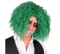 W WIDMANN MILANO Party Fashion - Parrucca Killer Clown, verde o rossa, capelli sintetici, accessorio clown horror, costume Halloween