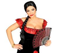 W WIDMANN MILANO Party Fashion, parrucca da flamenco, design elegante, capelli intrecciati neri, facile manutenzione, versatile per tutte le occasioni, accessorio indispensabile per brillare