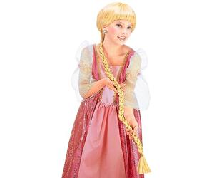W WIDMANN MILANO Party Fashion - Parrucca da principessa con treccia bionda | Parrucca bionda in capelli sintetici con treccia extra lunga e nastro dorato - Accessorio per costumi di Carnevale