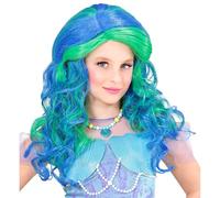 WIDMANN 74970 - Parrucca da Sirena per Bambina, Mondo Marino, Favole, Fiabe, Carnevale, Feste A Tema, Taglia Unica, Colore Turchese-Smeraldo