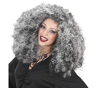W WIDMANN MILANO Party Fashion - Parrucca da strega grigia e nera | Parrucca in capelli sintetici grigio-neri con riccioli fino alle spalle - Accessorio per costumi di Halloween e Carnevale
