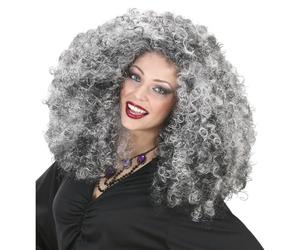 W WIDMANN MILANO Party Fashion - Parrucca da strega grigia e nera | Parrucca in capelli sintetici grigio-neri con riccioli fino alle spalle - Accessorio per costumi di Halloween e Carnevale