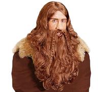 W WIDMANN MILANO Party Fashion - Parrucca vichinga con barba e baffi, capelli sintetici, parrucca a capelli lunghi, Gallia