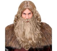 W WIDMANN MILANO Party Fashion - Parrucca da vichingo con barba | Parrucca a capelli lunghi con baffi in capelli sintetici, per costumi da guerriero, Carnevale, feste a tema