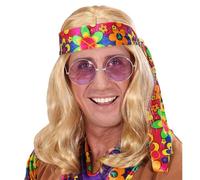 PARRUCCA HIPPIE DUDE ANNI 60 BIONDA WIDMANN ACCESSORI VESTITO CARNEVALE