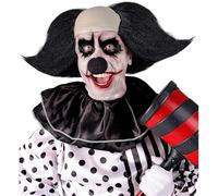 W WIDMANN MILANO Party Fashion - Parrucca killer clown, mezzo calvo con capelli neri, accessorio per costume di Halloween