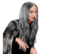 Widmann - Parrucca Morgana, strega, parrucca per capelli lunghi, Halloween