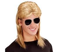 W WIDMANN MILANO Party Fashion 01854 - Parrucca taglio mullet anni 80, con occhiali, per carnevale e feste a tema, bionda