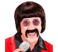 W WIDMANN MILANO Party Fashion, parrucca retrò, stile anni '60, baffi e occhiali inclusi, vestibilità comoda, versatile per eventi, qualità durevole