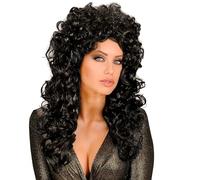 Parrucca donna attraente nera travestimento carnevale